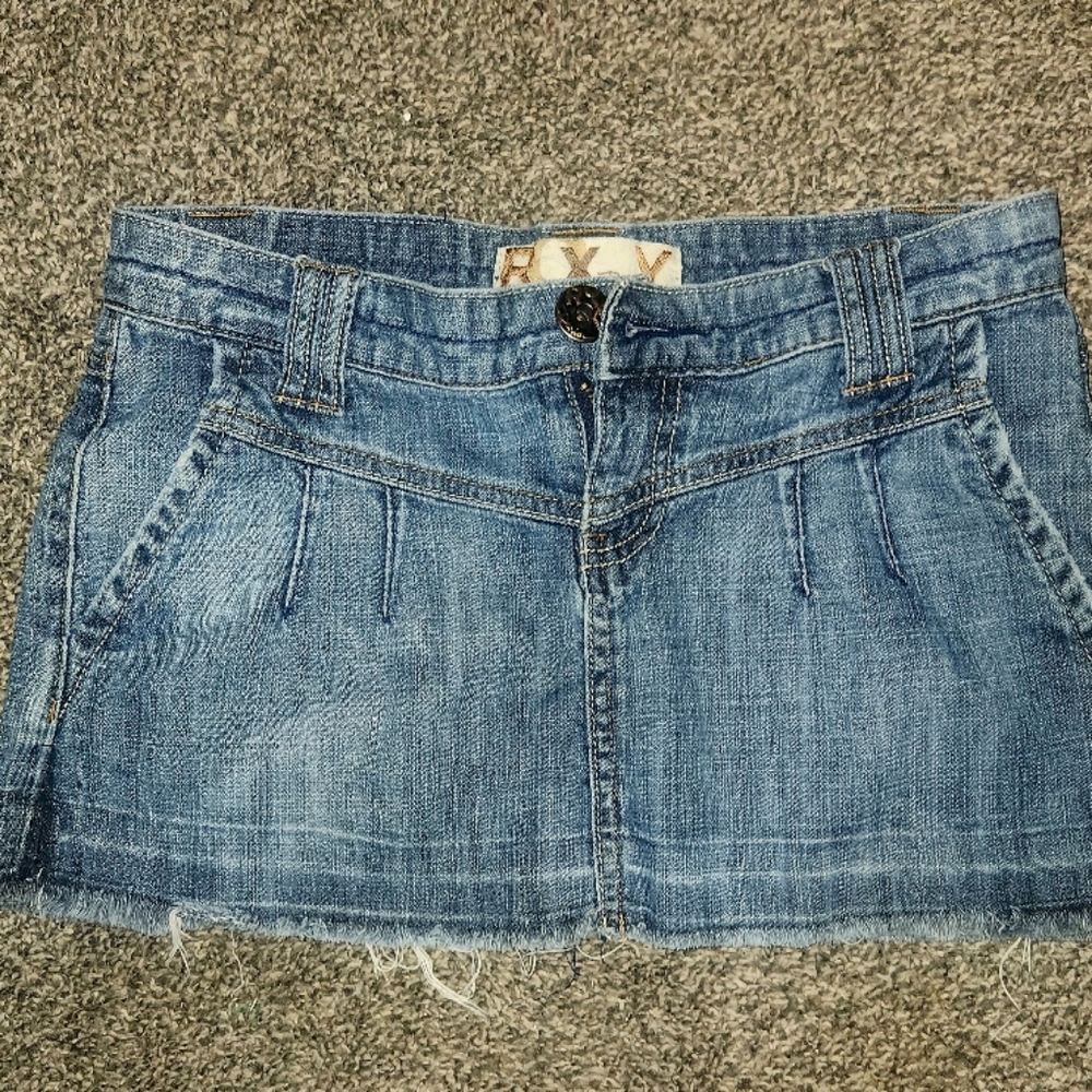 Blue Mini Denim Skirt Casual